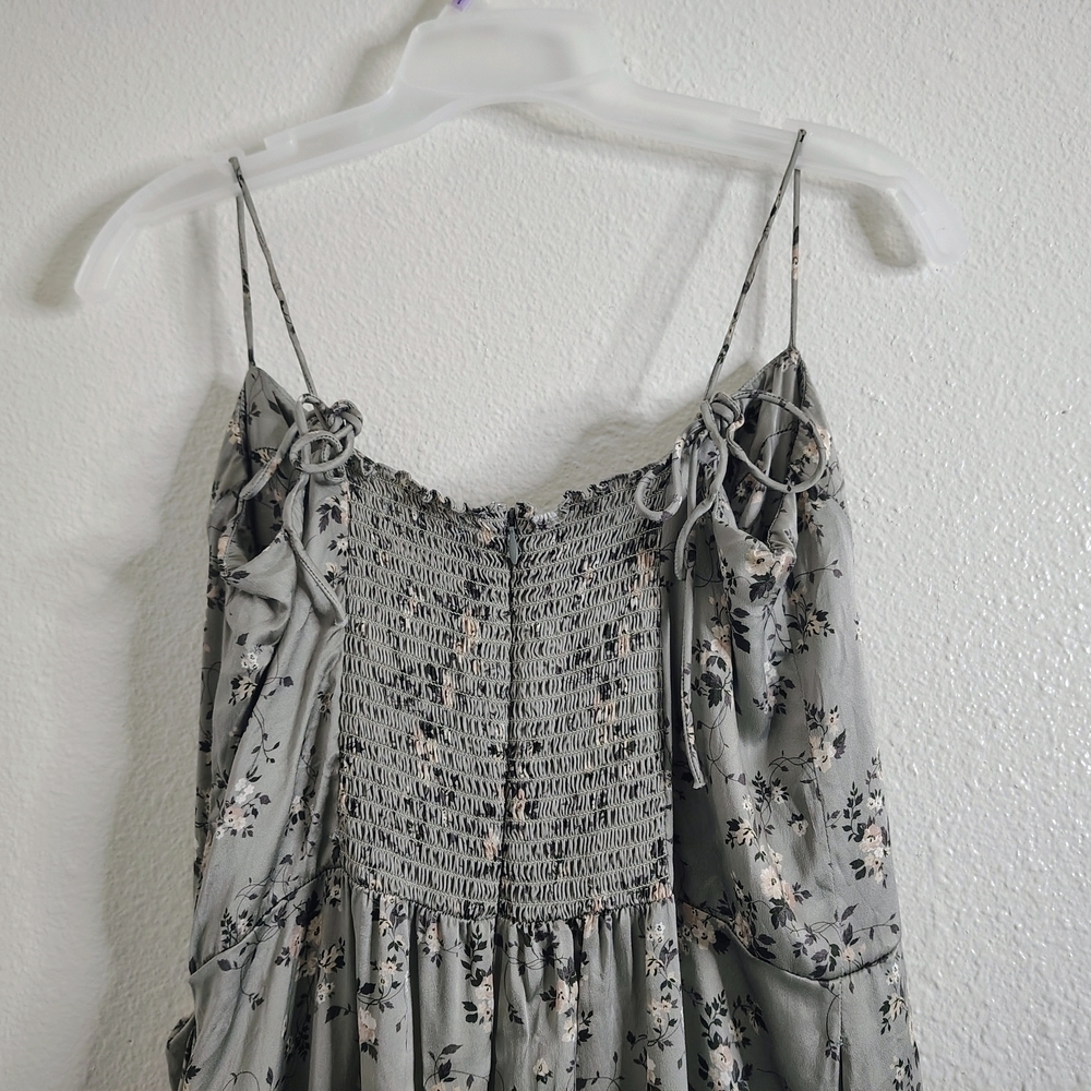 Reformation Marguerite 100% Silk Endive Tie Straps Dress Sz 12 Floral Print - Picture 13 of 16